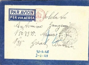 1945, Catania, Italy to Italian POW held in Britain by British, Airmail (C3148) - Picture 1 of 1