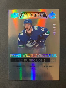 Kyle Burroughs 2021-22 Upper Deck Credentials Debut Ticket Access /999 #87 - Picture 1 of 2