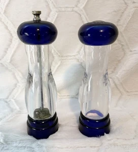 Olde Thompson~Cobalt Blue~Pepper Mill & Salt Shaker Set~8" Tall Uu - Picture 1 of 12