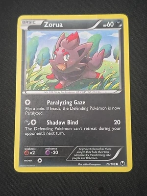 Zorua 70/108 Dark Explorers Regular Pokemon TCG Moderately Played Condition - Image 1 of 2