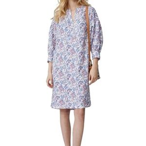 Abito J. McLaughlin Nylee lino taglia M stampa floreale manica 3/4 cambio casual boho - Foto 1 di 11