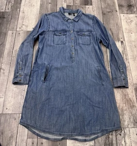 The Eileen Fisher Project Chambray Blue Denim Tunic Shirt Dress Large - Picture 1 of 6