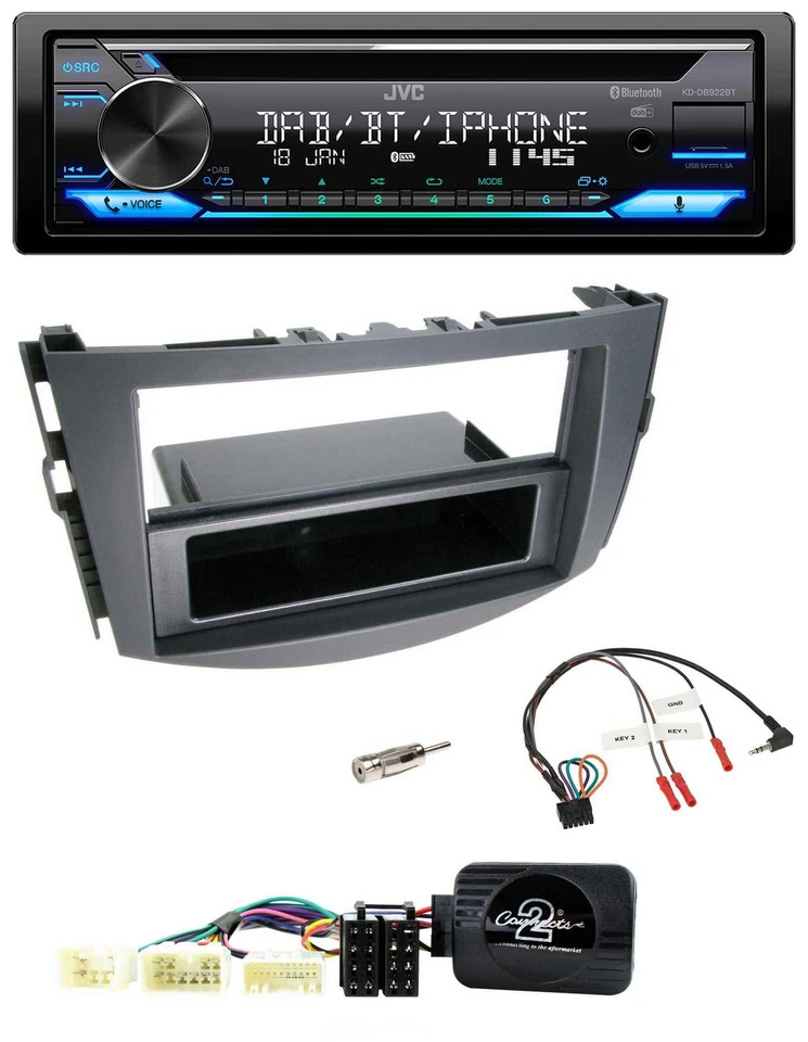 JVC Bluetooth Lenkrad USB DAB CD Autoradio für Toyota RAV-4 2006-2011 - Bild 1 von 4