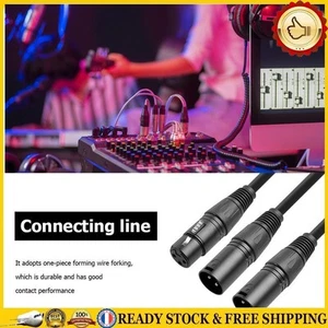 50cm 3Pin XLR Female To Dual XLR Male Y-Splitter Cable Microphone Cable - Afbeelding 1 van 9