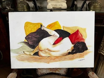 EDWARD HOPPER pintura a óleo sobre tela, vintage carimbada assinada - Imagem 1 de 4