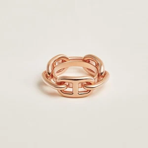 Hermes scarf ring rose gold pink gold chene d'ancle box with storage bag USED - Picture 1 of 5