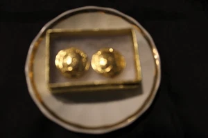Byzantinische Münze Clip auf Ohrringe Replik goldfarben Vintage 1980er 1"L - Bild 1 von 15