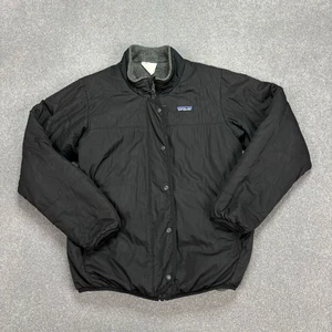 Patagonia Jacket Kids Large Black Reversible Fleece Lined Bomber Coat Youth* - Picture 1 of 12