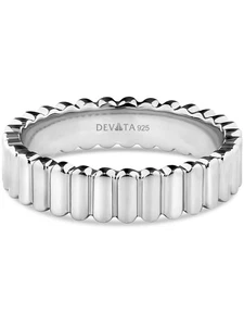 DEVATA Sterling Silver Ribbed Band Ring DRM8121 - Picture 1 of 3