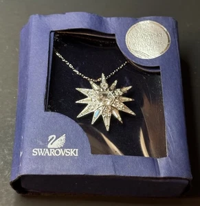 Swarovski Silver-tone Snowflake Pendant Necklace - Picture 1 of 4