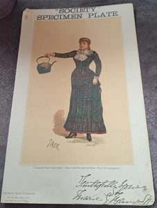 1883 Marie Bancroft Society Mag Bijou Portrait Specimen Plate Theatre actress - Picture 1 of 2