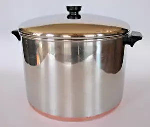 Vintage 82 Revere Ware 16 QT Covered Super Pot Rome NY Copper Bottom - Picture 1 of 15