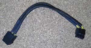 4/8-Pin ATX12V Nanoxia Verlängerungskabel, sleeved schwarz, ca. 23cm Gesamtlänge - Bild 1 von 3