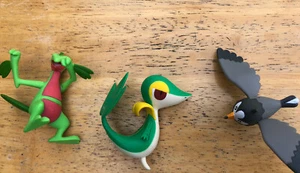 Set Of 3 Pokemon Figures Jakls Brand Grovyle Snivy & Starly - Picture 1 of 4