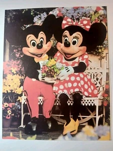 Vintage 90s Disney 8x10 Mini Print Poster Mickey Mouse and Minnie - Picture 1 of 5