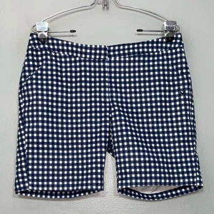 Callaway Golf Opti Dri Womens Size 8 Blue White Gingham Shorts Preppy Sporty - Picture 1 of 12