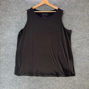 Camiseta sin mangas túnica de punto líquido negra Susan Graver para mujer 2X Modern Essentials - Imagen 1 de 7
