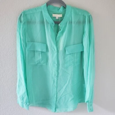 Blusa Erin Fetherston seda como nueva manga larga nueva con etiquetas talla S Foto 1 de 4