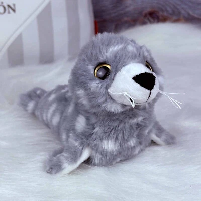 Plüsch Seehund grau mit weißen Flecken 18cm Kuscheltier Robbe maritim - Bild 1 von 3