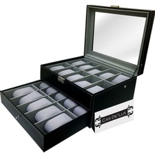 Watch Box Organizer Pillow Case - 20 Slot Luxury Premium Display Case Cas De'Lux
