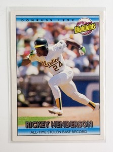 1992 Donruss Rickey Henderson Card 215 Error RARE No Dot After Inc