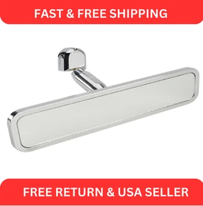 Polished Ball Milled Billet Aluminum Interior Rear View Mirror, 9.25” x 2.38” - Picture 1 of 6