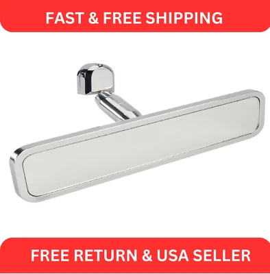 Polished Ball Milled Billet Aluminum Interior Rear View Mirror, 9.25” x 2.38” - Image 1 of 4