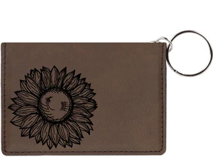 Cartera Llavero Girasol Grabado Láser Cuero sintético - Imagen 1 de 18