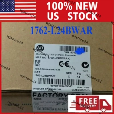 New NEW PLC 1762-L24BWAR SER C MicroLogix 1200 24 Point Controller US AB - Image 1 of 4