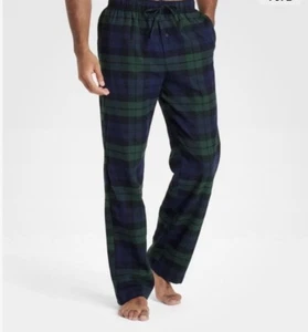 Goodfellow New Tartan Plaid Pajama Pants Bottoms XL Green Blue Sleepwear Lounge - Picture 1 of 11