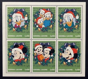 SIERRA LEONE DISNEY CHRISTMAS STAMPS SHEET  1997 MNH MICKEY DONALD MINNIE DAISY - Picture 1 of 1
