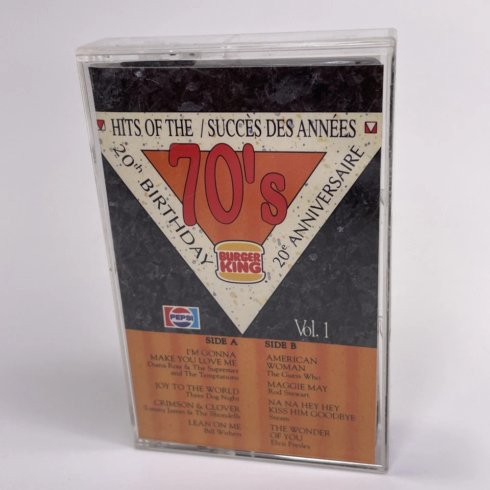Burger King Presents: Hits From The 1970's (Audio Cassette Tape, 1989) Canada Foto 1 de 4