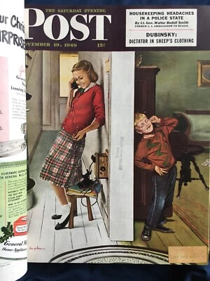 Saturday Evening Post Magazine Bound Volumes 1947 1948 1949 1940s rockwell ads - Image 1 of 4