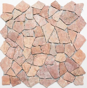 Marmor Bruch Steinmosaik terracotta rose Wandverblender Boden WB44-30-140 1Matte - Bild 1 von 3