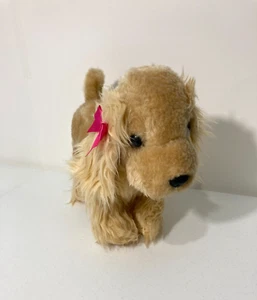 Battat Brown Cocker Spaniel Dog Plush Stuffed animal toy with pink bow - Picture 1 of 13