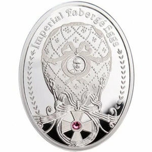 2012 Niue $1 Order of St. George Egg - Imperial Faberge Eggs Proof Silver Coin - Picture 1 of 2