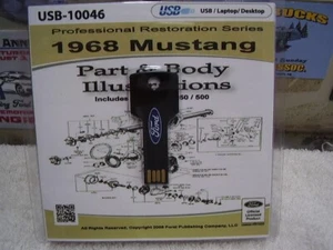 1968 FORD MUSTANG PARTS BODY ILLUSTRATION MANUAL USB FORMAT - Picture 1 of 2