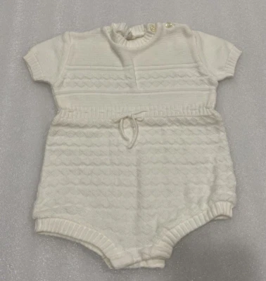 Suéter Mameluco Tejido Manga Corta Algodón Bebé Niño Vintage Hecho en Alemania Reparación Foto 1 de 4