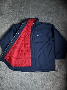 Nike Vintage Swoosh 90s Jacket Coat Navy Blue XL White Tag