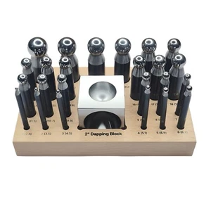 26-Piece Dapping Kit Doming Punch Block - Jewelry Forming Form Set 2.3mm-25mm - Picture 1 of 7