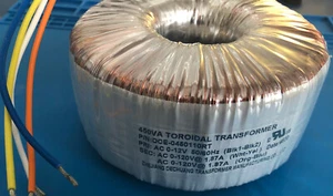 Toroidal Transformer , 450VA , Pri: 12V , Sec: 2x (120V 1.87A) - Picture 1 of 4