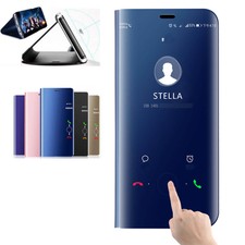 New Huawei P20 Lite Mate P30 Pro Smart View Mirror Leather Flip Stand Case Cover