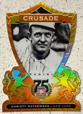 2014 PANINI HALL OF FAME 75th ANNIV CRUSADE CHRISTY MATHEWSON ORANGE DIE-CUT /25