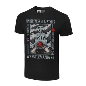 WWE Undertaker vs AJ Styles Wrestlemania 36 Camiseta Grande Nueva Lucha Rara WWF - Imagen 1 de 5
