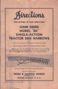 John Deere Directions Model "SH" Single Action Tractor Disk Harrows - Picture 1 of 4