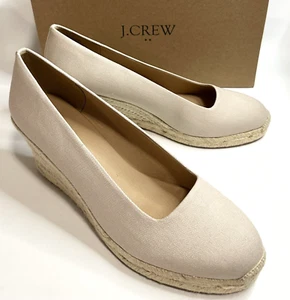 J.Crew Factory Shoes Women's Size 12 Canvas Espadrille Flax Beige - Picture 1 of 11
