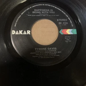 TYRONE DAVIS Happiness Is Being With You / Dark End Of The Street 45 auf DAKAR - Bild 1 von 2