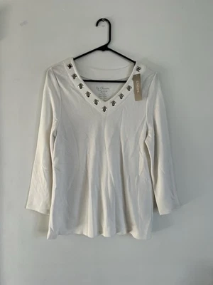 Blusa Camisa Top Chicos Elástica Blanca Artística Talla Pequeña 1P Formal Nueva con Etiquetas $75 Foto 1 de 4