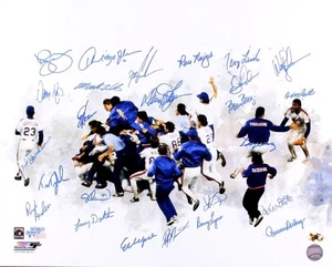 1986 Mets World Series Champion Team signed 16x20 photo JSA Gooden Davey Johnson - Picture 1 of 2