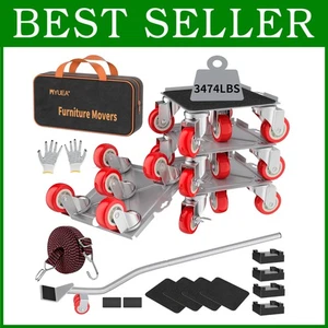 Elevador de muebles 5 ruedas giratorias de goma 3474 lb - Imagen 1 de 10